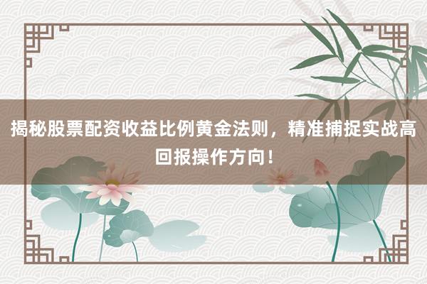 揭秘股票配资收益比例黄金法则，精准捕捉实战高回报操作方向！
