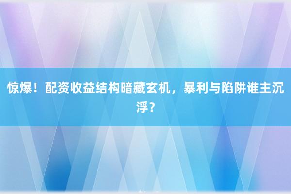 惊爆！配资收益结构暗藏玄机，暴利与陷阱谁主沉浮？
