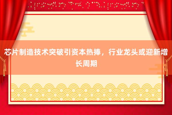 芯片制造技术突破引资本热捧，行业龙头或迎新增长周期