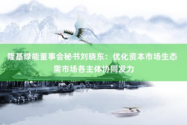 隆基绿能董事会秘书刘晓东：优化资本市场生态 需市场各主体协同发力