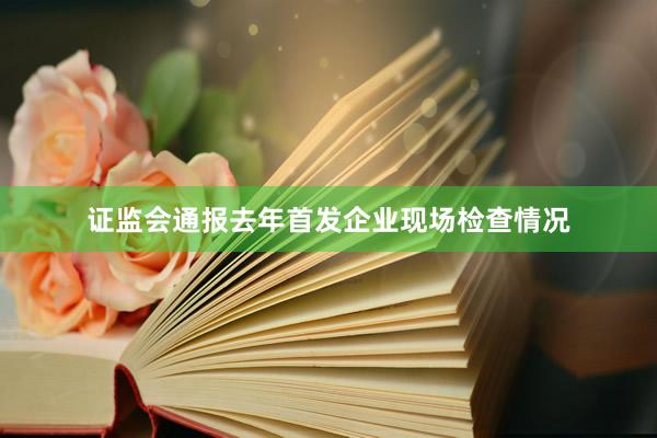 证监会通报去年首发企业现场检查情况