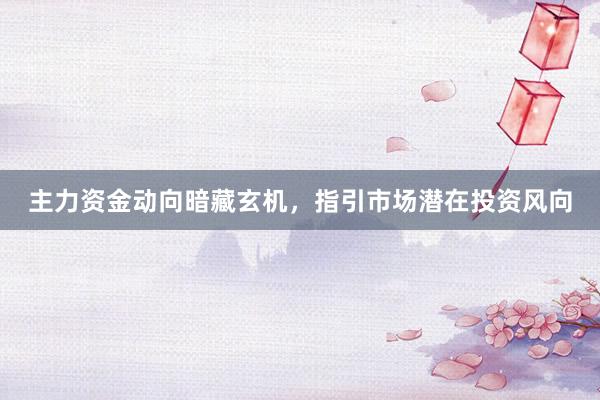 主力资金动向暗藏玄机，指引市场潜在投资风向