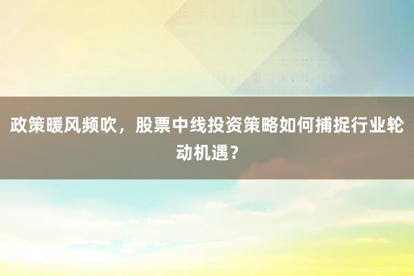 政策暖风频吹，股票中线投资策略如何捕捉行业轮动机遇？