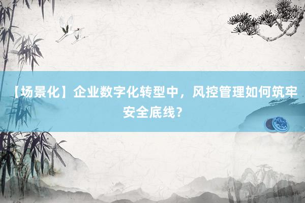 【场景化】企业数字化转型中，风控管理如何筑牢安全底线？
