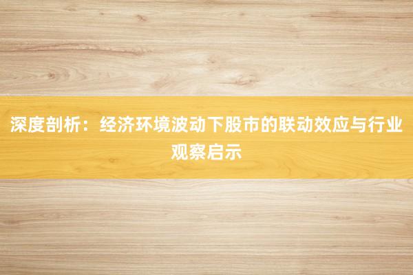 深度剖析：经济环境波动下股市的联动效应与行业观察启示
